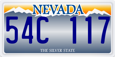 NV license plate 54C117