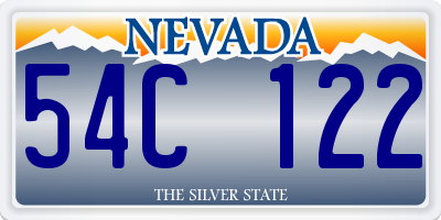 NV license plate 54C122
