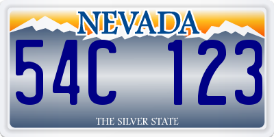 NV license plate 54C123