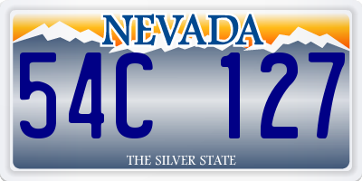 NV license plate 54C127
