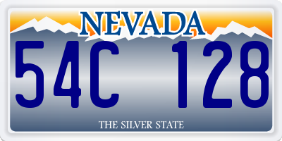 NV license plate 54C128