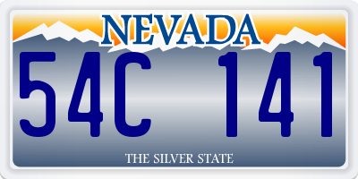 NV license plate 54C141