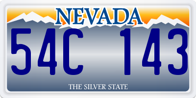 NV license plate 54C143