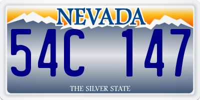 NV license plate 54C147