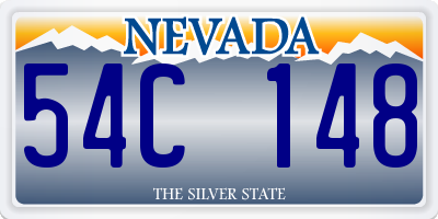 NV license plate 54C148