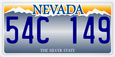 NV license plate 54C149