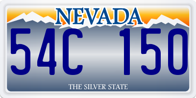 NV license plate 54C150