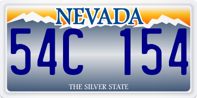 NV license plate 54C154