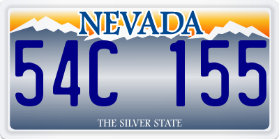 NV license plate 54C155
