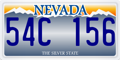 NV license plate 54C156