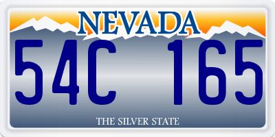 NV license plate 54C165