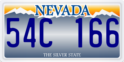 NV license plate 54C166