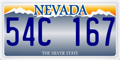 NV license plate 54C167