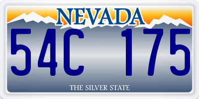 NV license plate 54C175