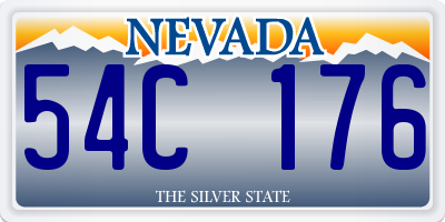 NV license plate 54C176