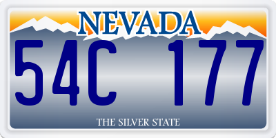NV license plate 54C177