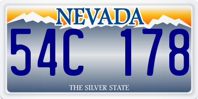 NV license plate 54C178