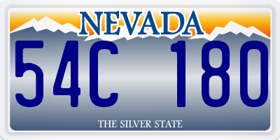 NV license plate 54C180