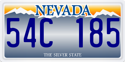 NV license plate 54C185
