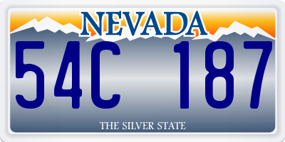 NV license plate 54C187