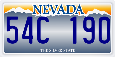 NV license plate 54C190