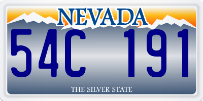 NV license plate 54C191