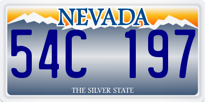 NV license plate 54C197