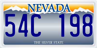 NV license plate 54C198