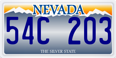NV license plate 54C203