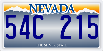 NV license plate 54C215