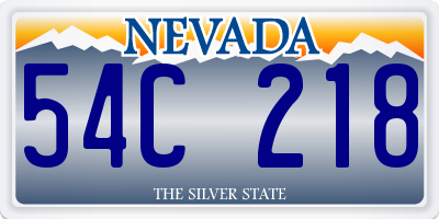 NV license plate 54C218