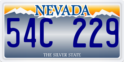 NV license plate 54C229