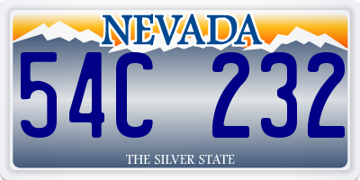 NV license plate 54C232