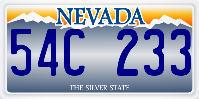 NV license plate 54C233