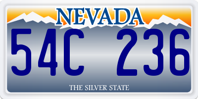 NV license plate 54C236