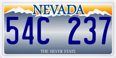 NV license plate 54C237