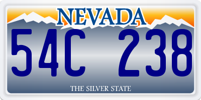 NV license plate 54C238