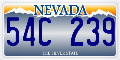 NV license plate 54C239