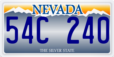 NV license plate 54C240