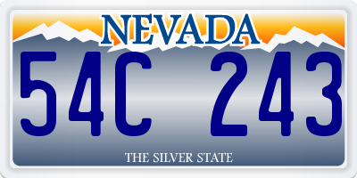 NV license plate 54C243