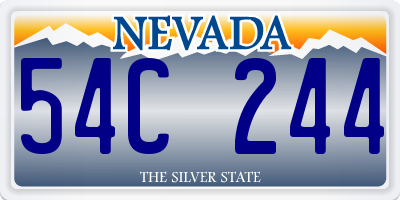 NV license plate 54C244