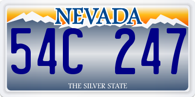 NV license plate 54C247