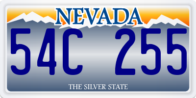 NV license plate 54C255