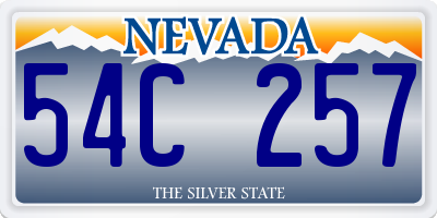 NV license plate 54C257