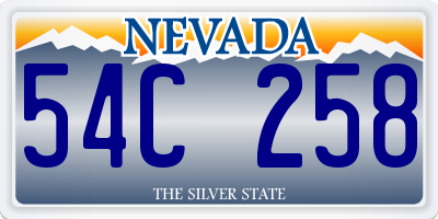 NV license plate 54C258