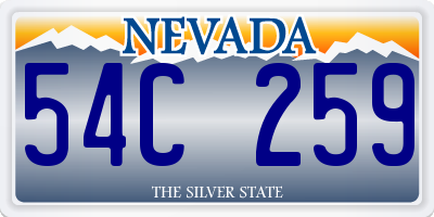 NV license plate 54C259