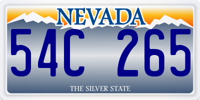 NV license plate 54C265