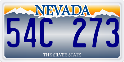 NV license plate 54C273