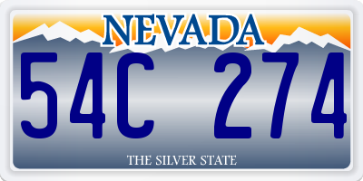 NV license plate 54C274