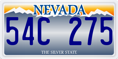 NV license plate 54C275